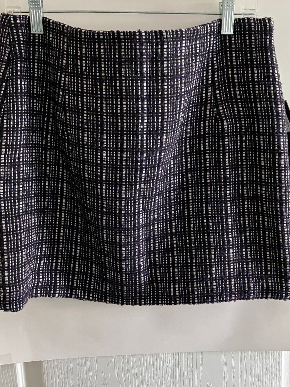 New Vintage Kenar Purple/Black/White Skirt Lined Size 10 Academia Wool Blend